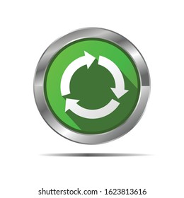 recycle icon button vector template