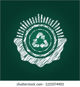 recycle icon with chalkboard texture