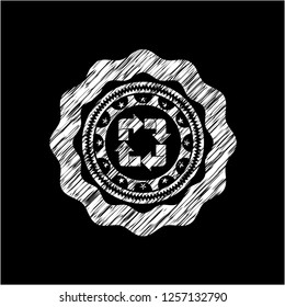recycle icon with chalkboard texture