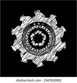 recycle icon with chalkboard texture