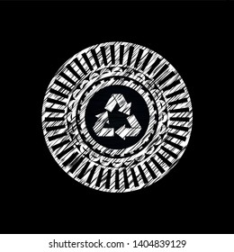 recycle icon with chalkboard texture