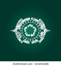 recycle icon with chalkboard texture