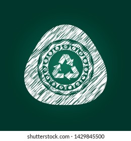 recycle icon with chalkboard texture