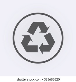 Recycle icon in circle . Vector illustration