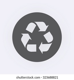 Recycle icon in circle . Vector illustration