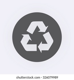 Recycle icon in circle . Vector illustration