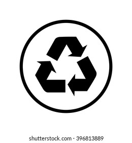 Recycle icon in circle . Vector illustration