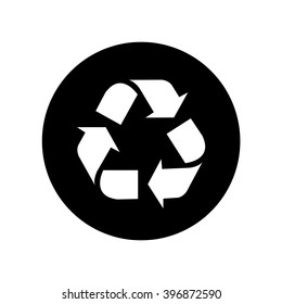 Recycle icon in circle . Vector illustration