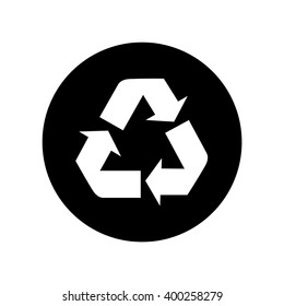 Recycle icon in circle . Vector illustration