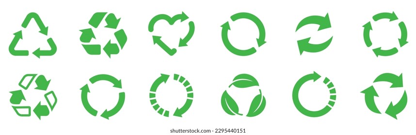 Recycle icon collection. Set recycle signs. Recycle recycling symbol.