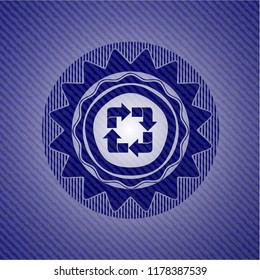 recycle icon with denim texture