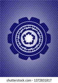 recycle icon with denim texture