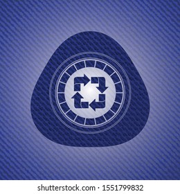 recycle icon with denim texture