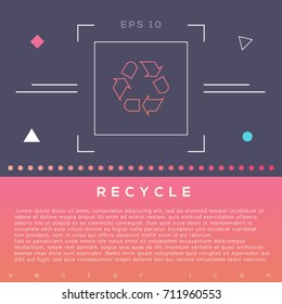 Recycle icon design on modern flat background