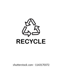 Recycle icon design template. Recycle logo with recycle text