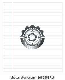 recycle icon draw with pencil effect. Vector Illustration. Detailed.