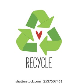 Recycle Icon. Eco-friendly Practices and Sustainability Projects Concept. Hand Drawn Vector Illustration.