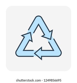 Recycle icon, editable stroke.
