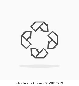 Recycle icon. Editable Stroke and pixel perfect. Outline style. Vector illustration. Enjoy this icon for your project.