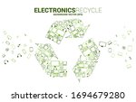 Recycle icon from electronic and mobile device icon. background for recycle and save the environment.