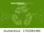 Recycle icon from electronic and mobile device icon. background for recycle and save the environment.