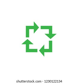 Recycle Icon. Environmental Management Vector in Flat Design on White Isolated Background. EPS 10.