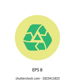 Icono de reciclaje en los pasos 8