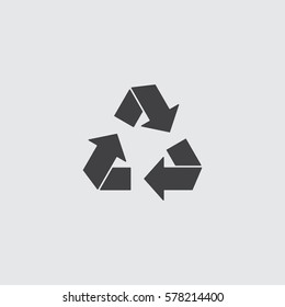 Recycle icon in a flat design in black color. Vector illustration eps10
