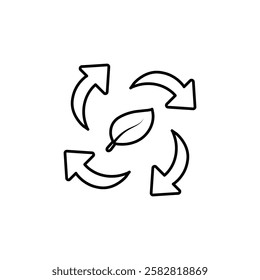 Recycle icon Flat isolated outline sign