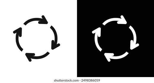 Conjunto de símbolos de línea plana de icono de reciclaje.