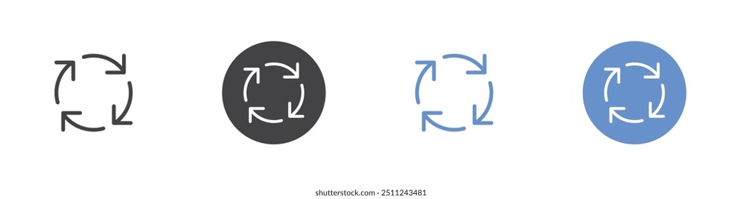 Icono de reciclaje Conjunto plano en color blanco y negro