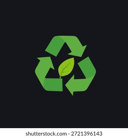 Recycling-Symbol im flachen Stil für ökologische Nachhaltigkeit. Perfekt für Visuals zur Abfallbewirtschaftung, Öko-Kampagnen und Earth Day-Materialien.