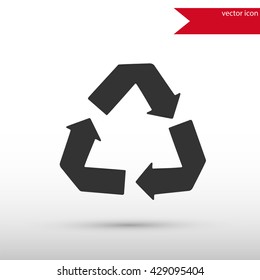 Recycle Icon. Flat style object. Art picture drawing. Eps 10. Web icons. 