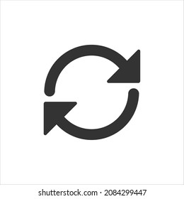 Recycle icon in flat style. Reuse vector illustration on white isolated background. Recycling sign business concept.