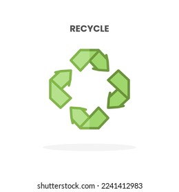 Symbol flach wiederverwenden. Vektorgrafik auf weißem Hintergrund. Kann für Web, App, digitale Produkte, Präsentation, UI und viele mehr verwendet werden.