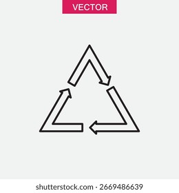 Recycle icon Flat vector set outline simple illustration for web and app..eps