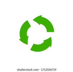 Icono de reciclaje, símbolo de clasificación de basura, signo de reciclaje de residuos, flechas verdes, ilustración aislada del vector medioambiental