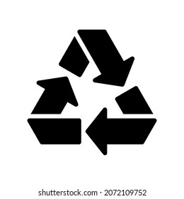 Recycle Icon, Glyph style icon vector illustration, Suitable for website, mobile app, print, presentation, infographic and any other project.