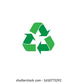 Recycle icon with green color vector design template