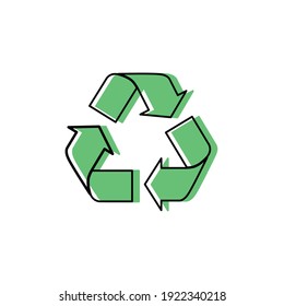 Recycle icon - green vector sign