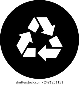 Recycle icon illustrating eco-friendly practices, suitable for environmental initiatives and sustainability projects