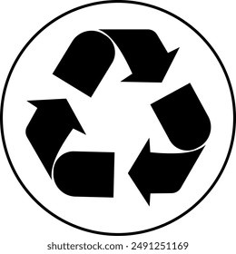 Recycle icon illustrating eco-friendly practices, suitable for environmental initiatives and sustainability projects