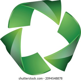 Recycle icon illustration on white background. 