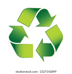 Vector de ilustrador de iconos de reciclaje. Símbolos verdes aislados en un fondo blanco
