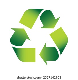 Recycle icon illustrator vector. Green symbols isolated on white background