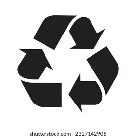 Recycle icon illustrator vector. Green symbols isolated on white background