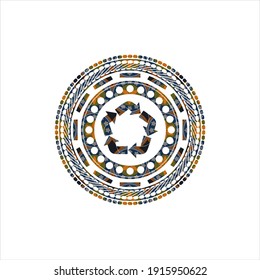 das Symbol in arabischem Abzeichen wiederverwenden. Arabeske Einrichtung. 