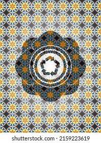 das Symbol in arabischem Abzeichen wiederverwenden. Arabeske Einrichtung. 