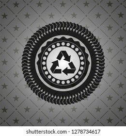 recycle icon inside black badge