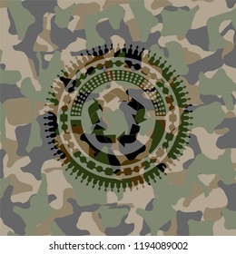 recycle icon inside camo emblem